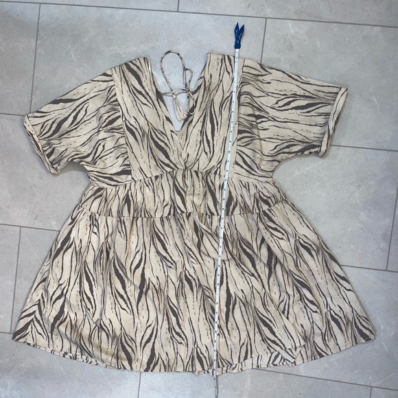 Zebra Print Babydoll Dress - Picture 3 of 6